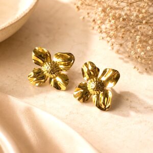 Aurelia Hydrangea Anti-Tarnish Floral Studs