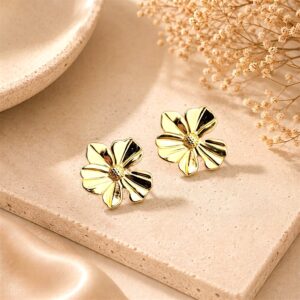 Flora Bloom Anti-Tarnish Gold Stud Earrings