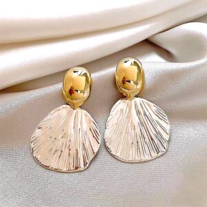 Duet Two-Tone Textured Drop Earrings